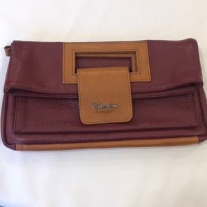 Valentina Leather Burgundy Clutch